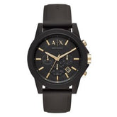 Armani Exchange Men’s Quartz Black Silicone Strap Black Dial 44mm Watch AX7105